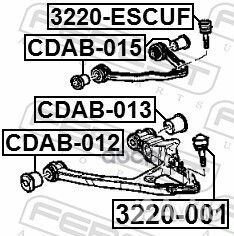 Опора шаровая cadillac escalade -17 перед.нижн