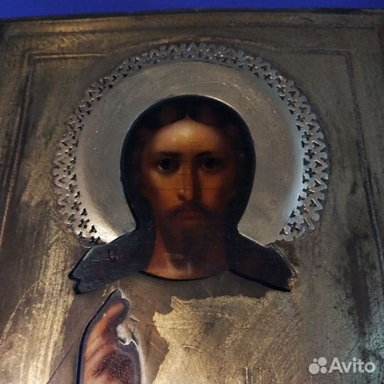 Икона Господь Вседержитель 19 век Без вмешательств