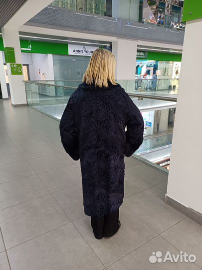 Шуба из голубой каракульчи