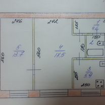 2-к. квартира, 44,3 м², 1/2 эт.