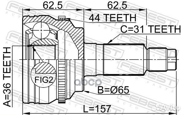 ШРУС наружный 36x65x31 0510-CX7A44 Febest