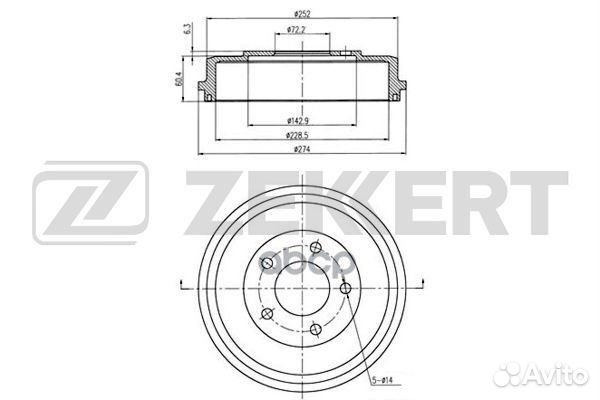 Барабан торм. Mazda Tribute 00- Ford Escape 01