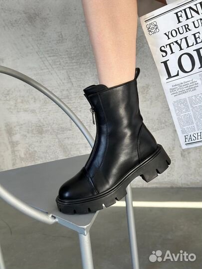 Зимние ботинки шерсть с замком спереди