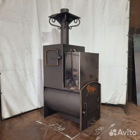 Печь с закрытой каменкой из 530-й трубы