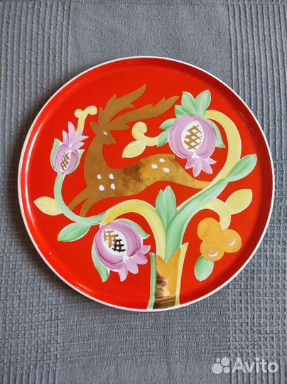 Поднос и Кувшин Золотой олень Дулево