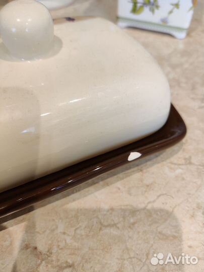 Набор посуды из керамики бежевый