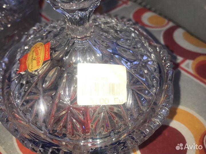 Конфетница с крышкой хрусталь