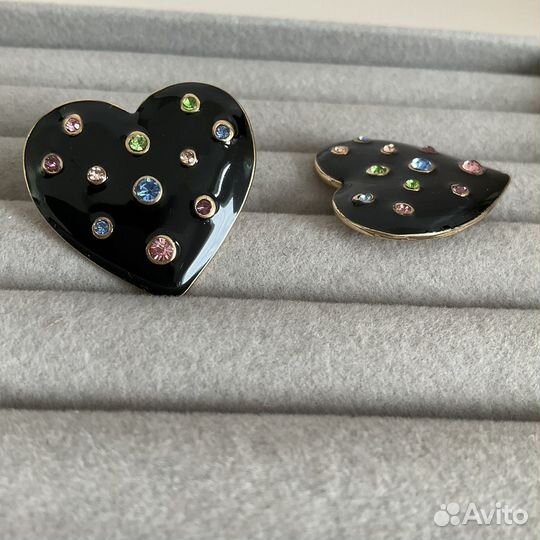 Серьги сердца стильные