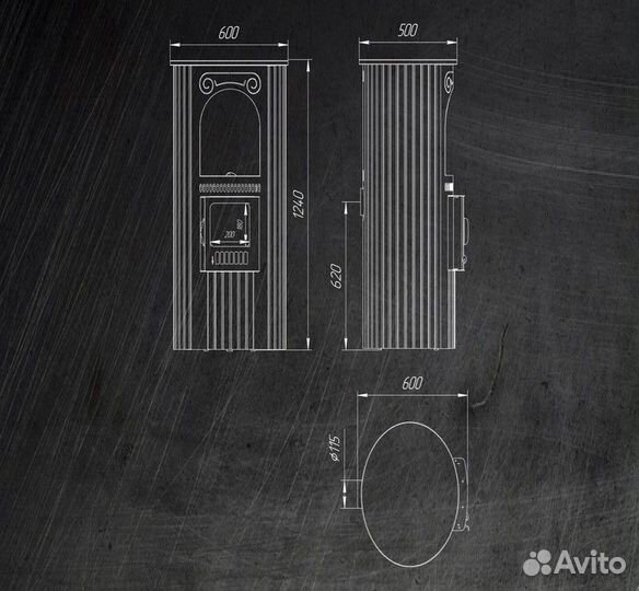 Отопительная печь-Ферингер Лада Окаменевшее дерево
