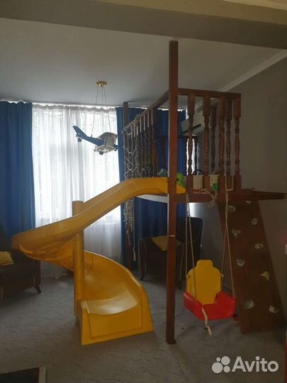 Детский комплекс с винтовой горкой и скаладромом