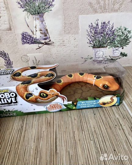 Игрушка robo alive zuru змея Оранжевая