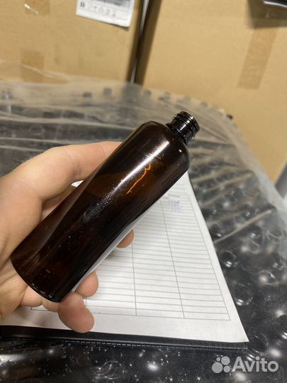 Флакон (бутылка) 0,100 л din 18 коричневый, пэт