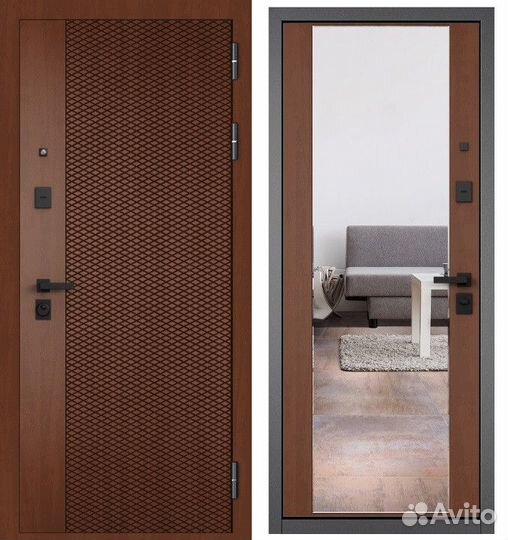 Железная дверь с зеркалом