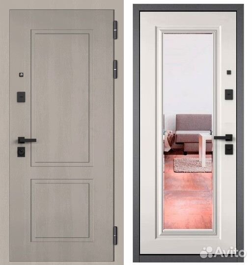 Дверь входная металлическая с зеркалом