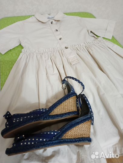 Платье для девочки zara+босоножки