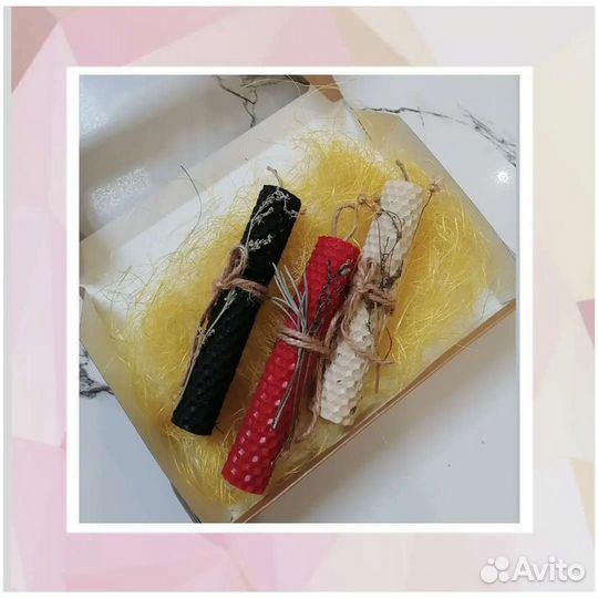 Свечи восковые цветные