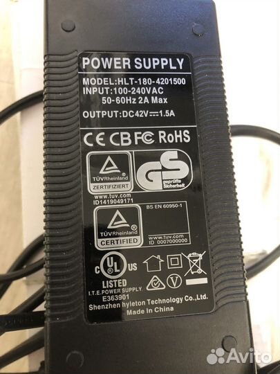 Блок питания для самоката 42V 2A