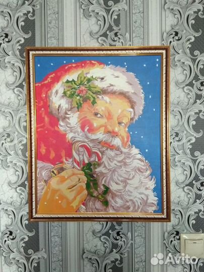 Картина по номерам 40* 50 готовая дед Мороз