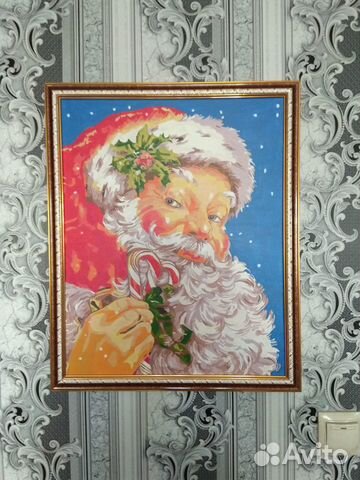 Картина по номерам 40* 50 готовая дед Мороз