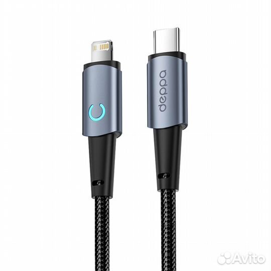 Кабель Deppa Moon USB-C - Lightning 1,2м, серый