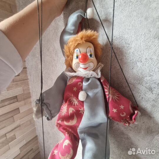 Игрушка клоун-марионетка