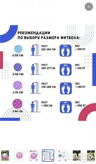 Гимнастический мяч фитбол 65