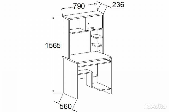 Стол компьютерный с надстройкой ксп 15. В наличии