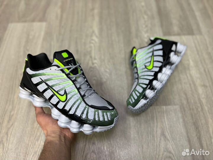 Кроссовки Nike Shox TL Wolf Grey Lime (41-45)