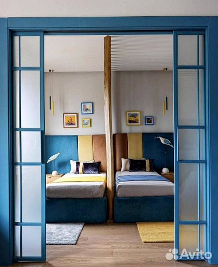 Раздвижная перегородка с матовым стеклом