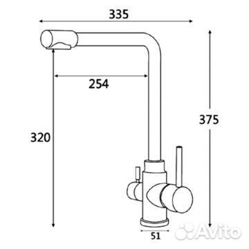 Смеситель для кухонных моек Vieir Kitchen V15026-H