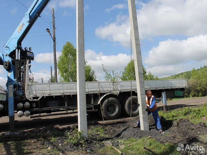 Установка опор лэп, строительство лэп