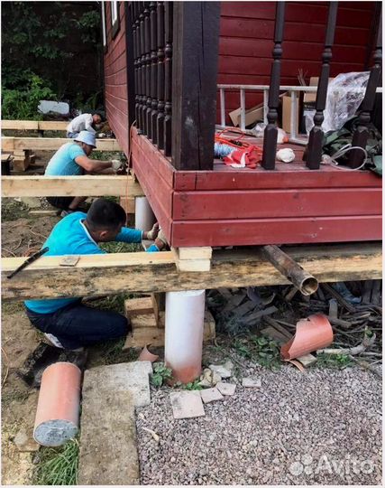 Реконструкция фундамента винтовыми сваями