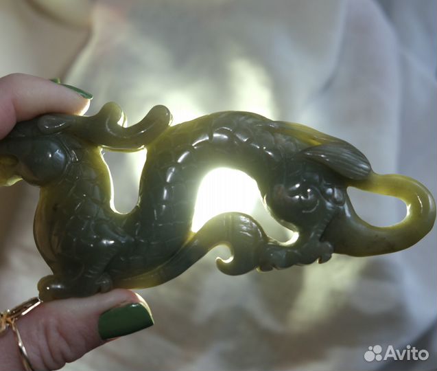 Артефакт из нефрита Зеленый Дракон «Цинлун»