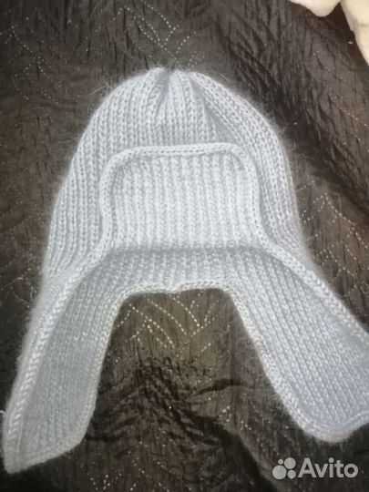 Шапка-ушанка из пуха норки, разм 55-56