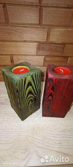 Свеча, Подсвечник из дерева