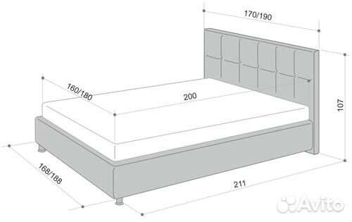 Высота кровати аскона