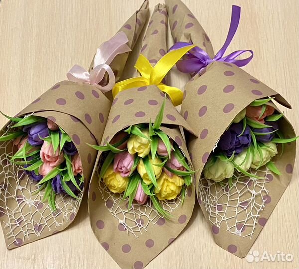 Букет тюльпанов из мыла ручной работы