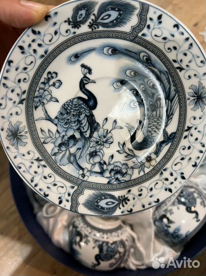 Шикарный фарфоровый чайный сервиз на 6 персон