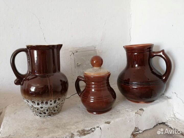 Кувшин СССР Керамика/ Глина комплект 3шт