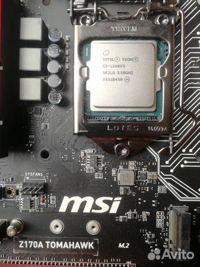 Комплект 1151 MSI Z170A tomahawk+xeon E3 1240v5