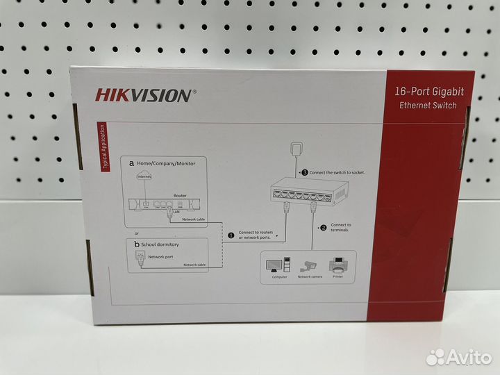 Гигабитный 16-кан. Хаб Hikvision DS-3E0516-E(B)