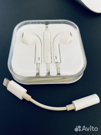 Наушники earpods (оригинал) + переходник