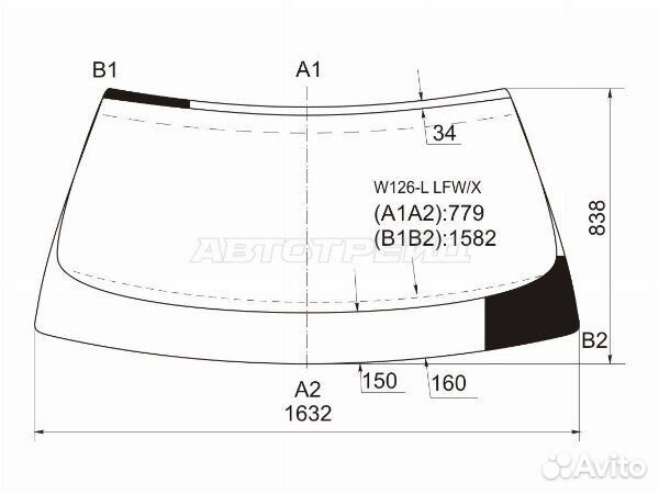 Стекло лобовое mercedes-benz S-class