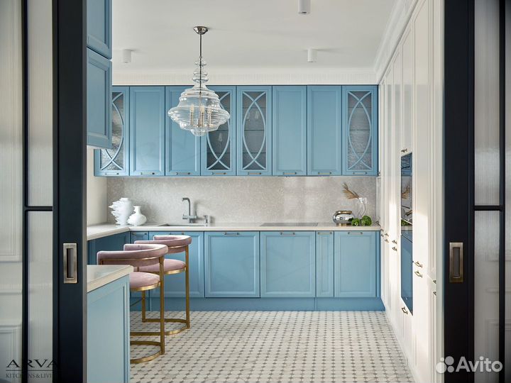 Кухни на заказ, Береза, цвет белый и по RAL