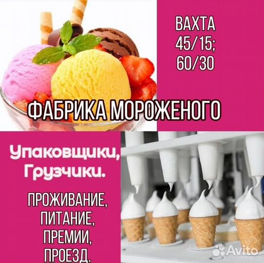 Упаковщики мороженого - вахта 15 смен