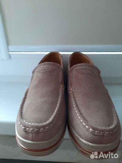 Лоферы женские натуральная замша 24,5см стопа