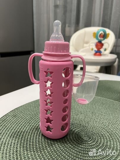 Бутылочка для кормления и воды стекло 240 мл