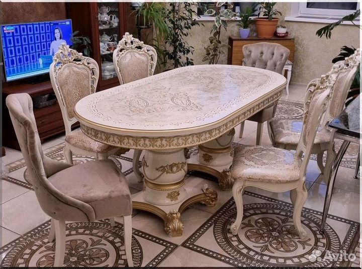 Стол обеденный овальный раздвижной