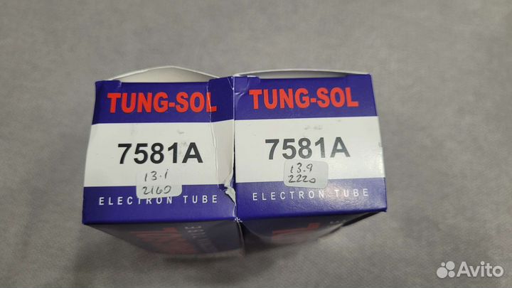 Подобранная пара радиоламп Tung Sol 7581A