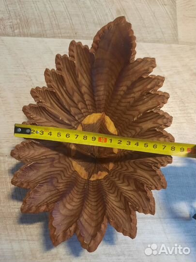 Тарелка ваза блюдо менажница деревянная резная